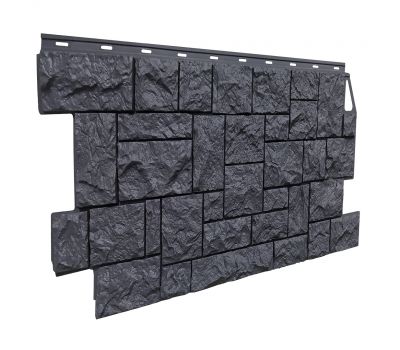 Фасадные панели (цокольный сайдинг) коллекция камень дикий - Асфальт от производителя  Fineber по цене 740 р